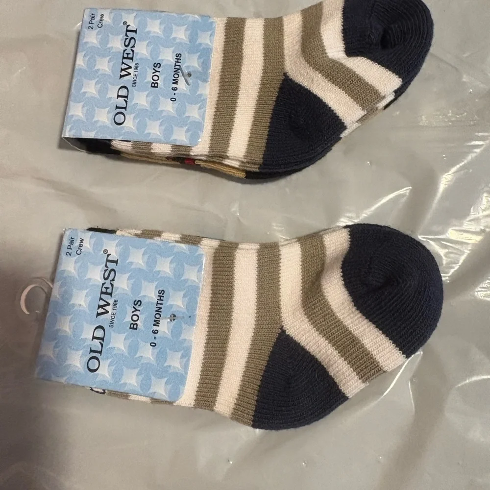 Old West Casual Socks Blue and Cream Striped